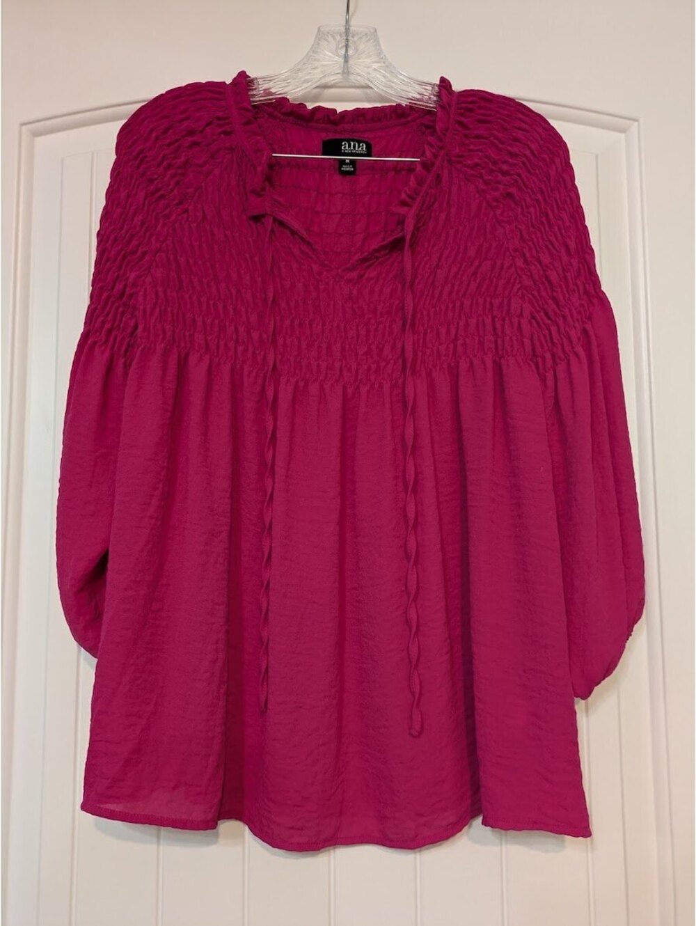 ana Adventure Pink Long Sleeve Blouse Size M NWT